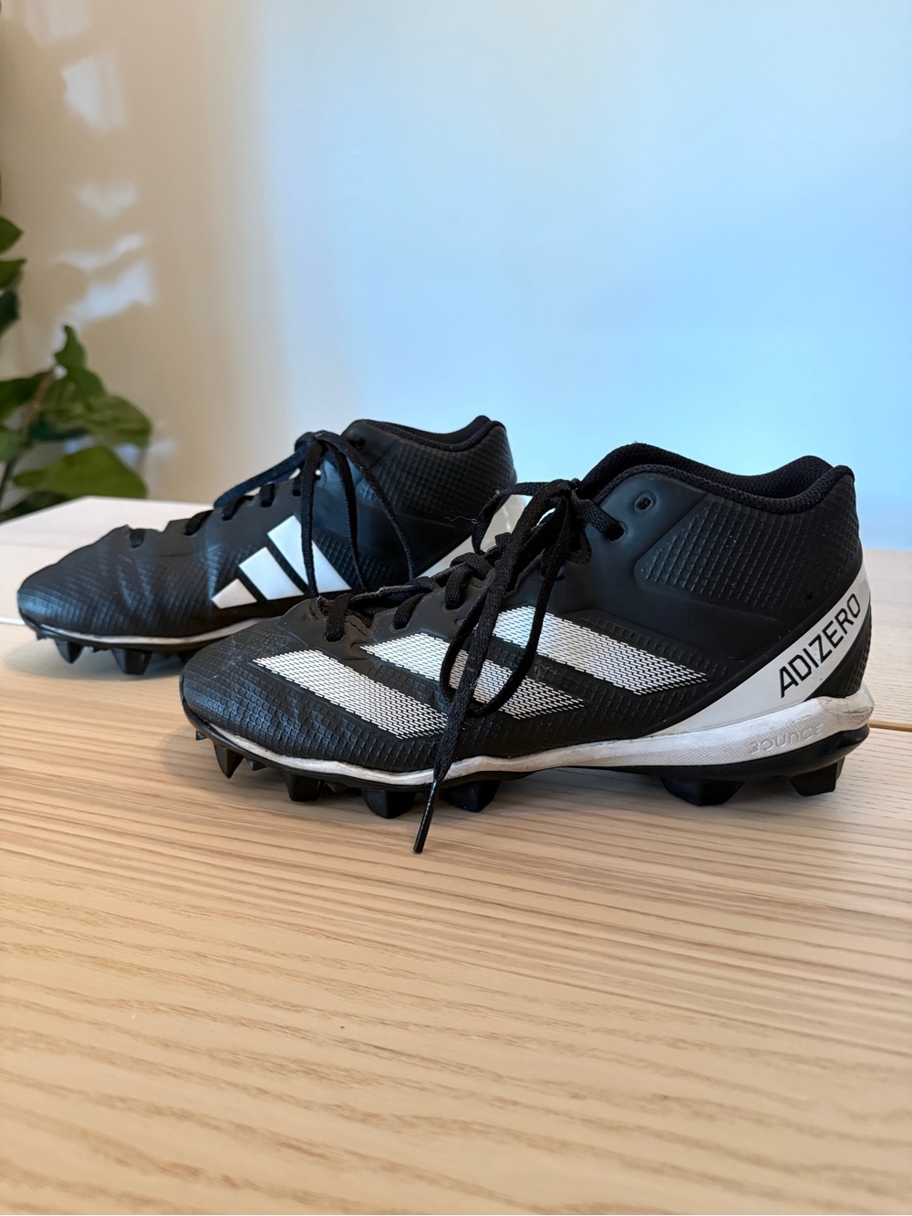 adidas Adizero Impact.2 MD Youth 5.5 Black White Football Cleats Unisex